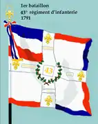 Drapeau du 1er&nbsp;bataillon du 43e&nbsp;régiment d'infanterie de ligne de 1791 à 1793