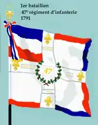 Drapeau du 1er&nbsp;bataillon du 47e&nbsp;régiment d'infanterie de ligne de 1791 à 1793
