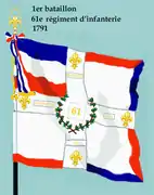 Drapeau du 1er&nbsp;bataillon du 61e&nbsp;régiment d'infanterie de ligne de 1791 à 1793