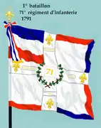Drapeau du 1er&nbsp;bataillon du 71e&nbsp;régiment d'infanterie de ligne de 1791 à 1793