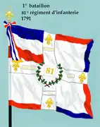 Drapeau du 1er&nbsp;bataillon du 81e&nbsp;régiment d'infanterie de ligne de 1791 à 1793