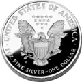 Revers de l'American Silver Eagle (1986).
