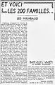 Article de la série « Et voici les 200 familles… » d'Augustin Hamon, publiée dans   L'Humanité, no&nbsp;13549, 21 janvier 1936.(Paris, BnF).