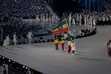 Photographie montrant l'entrée de la délégation éthiopienne à la Cérémonie d'ouverture.