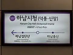 Panneau de la station en 2021.