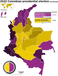 Candidat arrivé en tête au 2e tour par département