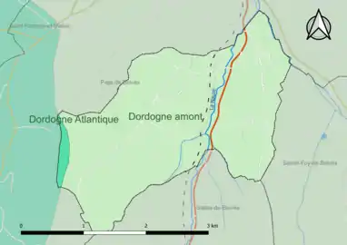 Carte en couleur présentant le(s) SAGE couvrant le territoire communal