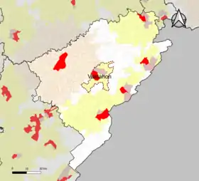 Localisation de l'aire d'attraction de Valdahon dans le département du Doubs.