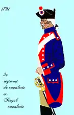 2e régiment de cavalerie à partir de 1791
