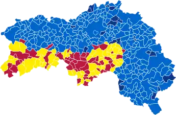 Nuance politique des candidats arrivés en tête dans chaque commune au 2e tour.