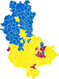 Nuance politique des candidats arrivés en tête dans chaque commune au 2e tour.