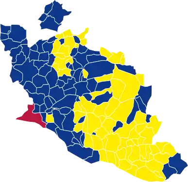 Nuance politique des candidats arrivés en tête dans chaque commune au 2e tour.