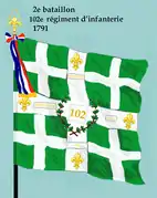 Drapeau du 2e&nbsp;bataillon du 102e&nbsp;régiment d'infanterie de ligne de 1791 à 1793