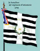 Drapeau du 2e&nbsp;bataillon du 10e&nbsp;régiment d'infanterie de ligne de 1793 à 1804