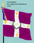 Drapeau du 2e&nbsp;bataillon du 13e&nbsp;régiment d'infanterie de ligne de 1791 à 1793