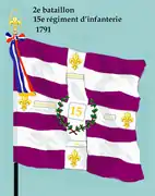 Drapeau du 2e&nbsp;bataillon du 15e&nbsp;régiment d'infanterie de ligne de 1791 à 1793