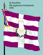 Drapeau du 2e&nbsp;bataillon du 15e&nbsp;régiment d'infanterie de ligne de 1793 à 1794