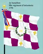 Drapeau du 2e bataillon du 18e régiment d'infanterie de ligne de 1791 à 1793