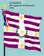 Drapeau du 2e&nbsp;bataillon du 22e&nbsp;régiment d'infanterie de ligne de 1791 à 1793