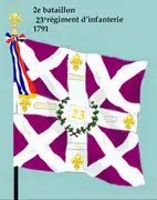 Drapeau du 2e&nbsp;bataillon du 23e&nbsp;régiment d'infanterie de ligne de 1791 à 1793