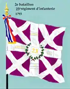 Drapeau du 2e&nbsp;bataillon du 23e&nbsp;régiment d'infanterie de ligne de 1793 à 1804