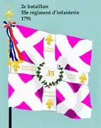Drapeau du 2e bataillon du 35e régiment d'infanterie de ligne de 1791 à 1793.