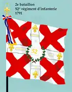 Drapeau du 2e&nbsp;bataillon du 52e&nbsp;régiment d'infanterie de ligne de 1791 à 1793.
