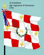 Drapeau du 2e&nbsp;bataillon du 54e&nbsp;régiment d'infanterie de ligne de 1791 à 1793