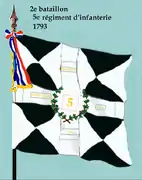 Drapeau du 2e&nbsp;bataillon du 5e&nbsp;régiment d'infanterie de ligne de 1793 à 1804