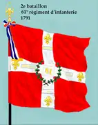 Drapeau du 2e&nbsp;bataillon du 61e&nbsp;régiment d'infanterie de ligne de 1791 à 1793