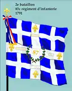 Drapeau du 2e&nbsp;bataillon du 87e&nbsp;régiment d'infanterie de ligne de 1791 à 1793