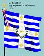 Drapeau du 2e&nbsp;bataillon du 90e&nbsp;régiment d'infanterie de ligne de 1791 à 1793