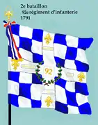 Drapeau du 2e&nbsp;bataillon du 92e&nbsp;régiment d'infanterie de ligne de 1791 à 1793