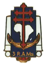 Insigne du 3e&nbsp;régiment d'artillerie de marine.