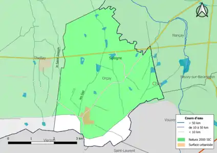 Carte du site Natura 2000 localisée sur la commune.