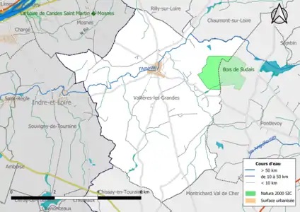Carte de la zone Natura 2000 de type SIC localisée sur la commune.
