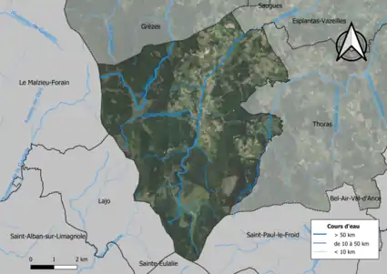 Vue aérienne du territoire communal.