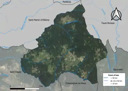 Vue aérienne du territoire communal.