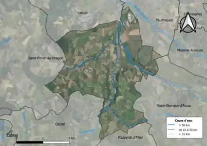 Vue aérienne du territoire communal.