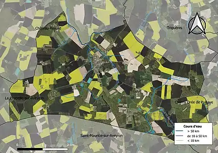 Carte orthophotographique de la commune en 2016.
