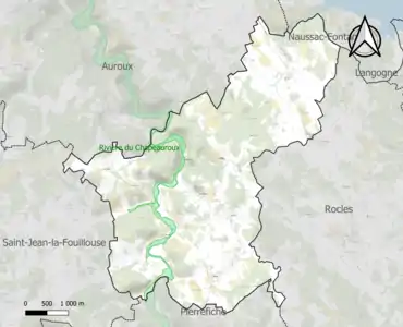 Carte de la ZNIEFF de type 1 sur la commune.