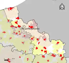 Aire d'attraction de Lille (partie française)