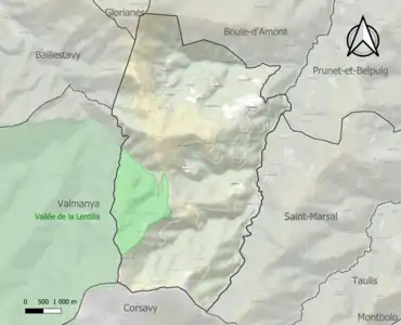 Carte de la ZNIEFF de type 1 sur la commune.