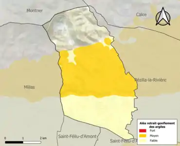 Carte des zones d'aléa retrait-gonflement des argiles.