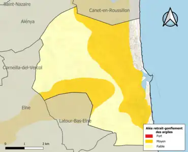 Carte des zones d'aléa retrait-gonflement des argiles.