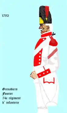 grenadier du 74e&nbsp;régiment d’infanterie de ligne de 1792 à 1796