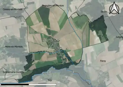 Carte orhophotogrammétrique de la commune.