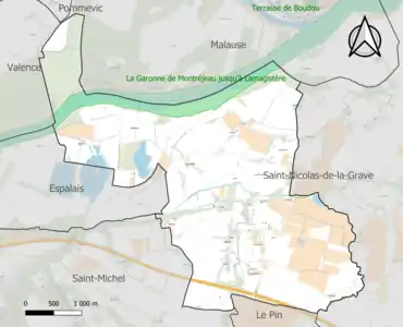 Carte de la ZNIEFF de type 1 sur la commune.