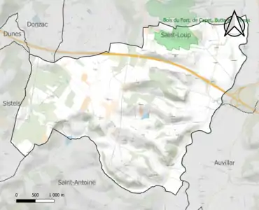 Carte de la ZNIEFF de type 1 sur la commune.