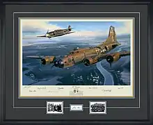 Reconstitution par Nicolas Trudgian du Me109 de Stigler volant près du B-17 de Brown. Publié dans le Guardian.